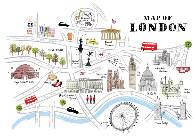 Карта лондона с достопримечательностями